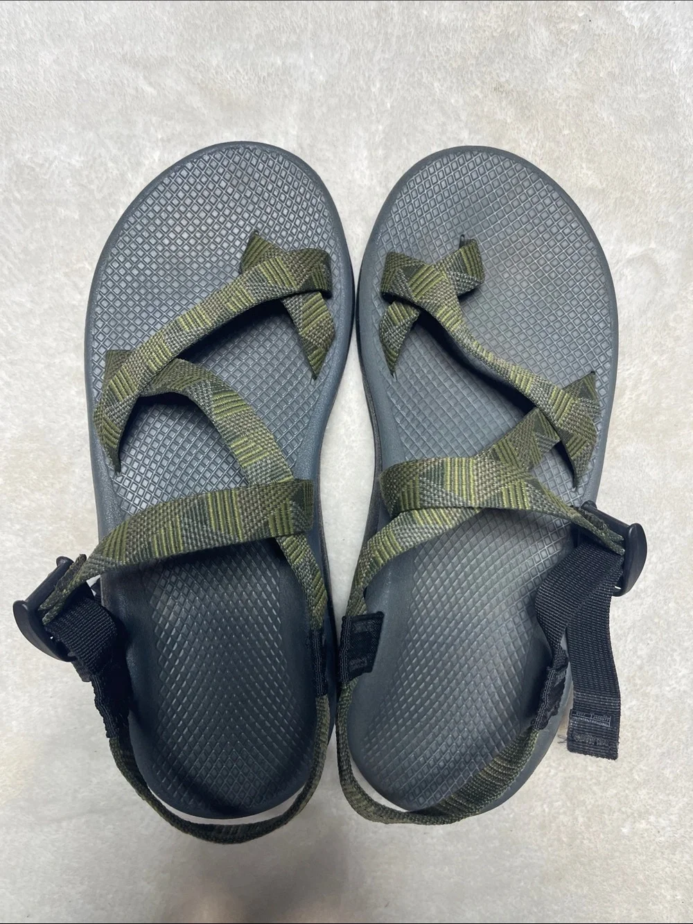 Chaco Men's Olive Green and Gray Sport Sandals Size 11